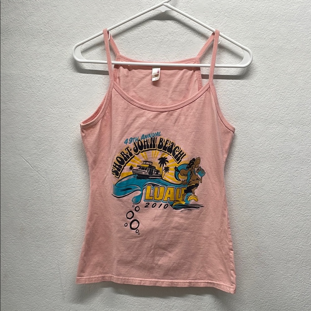 Anvil Pink Short-John Luau 2010 Tank Top